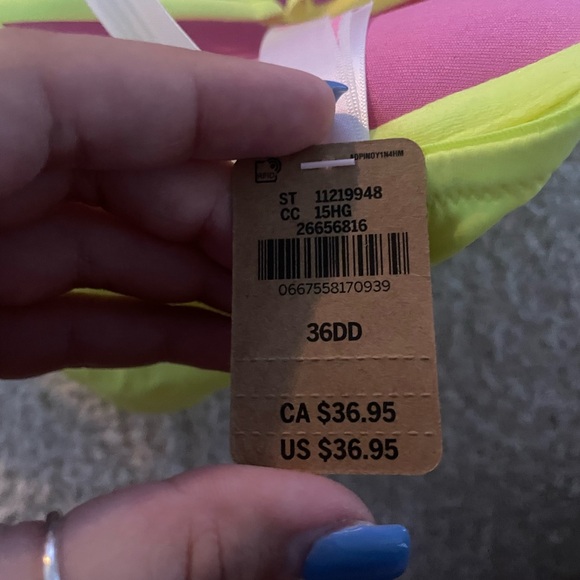 NWT: PINK neon yellow push up 36DD bra - Picture 6 of 8